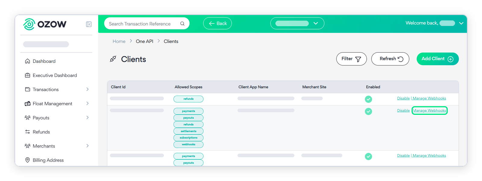 Manage Webhooks