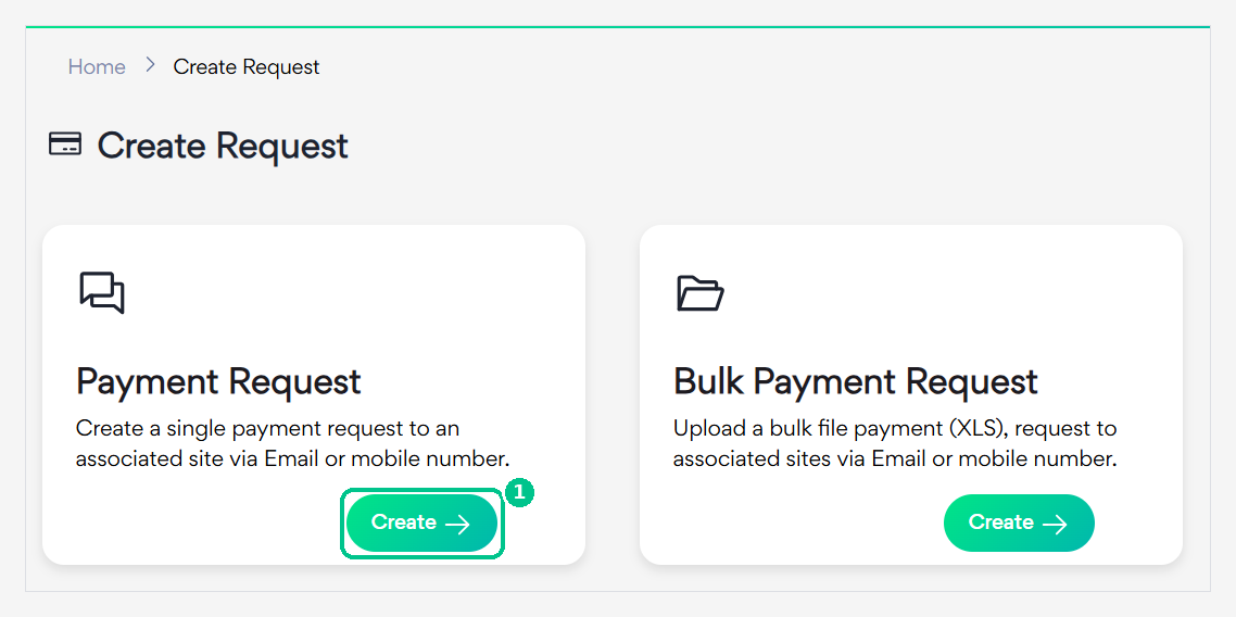 Create single payment request