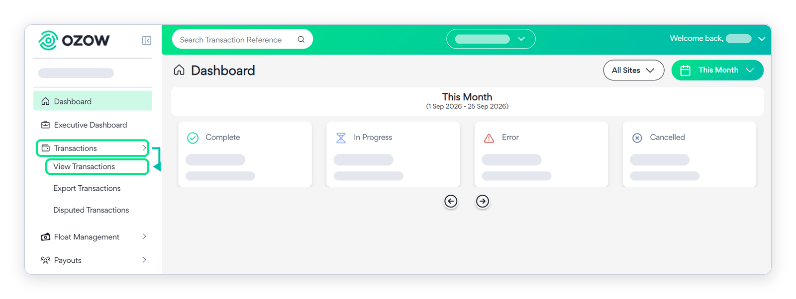 Navigate to View Transactions